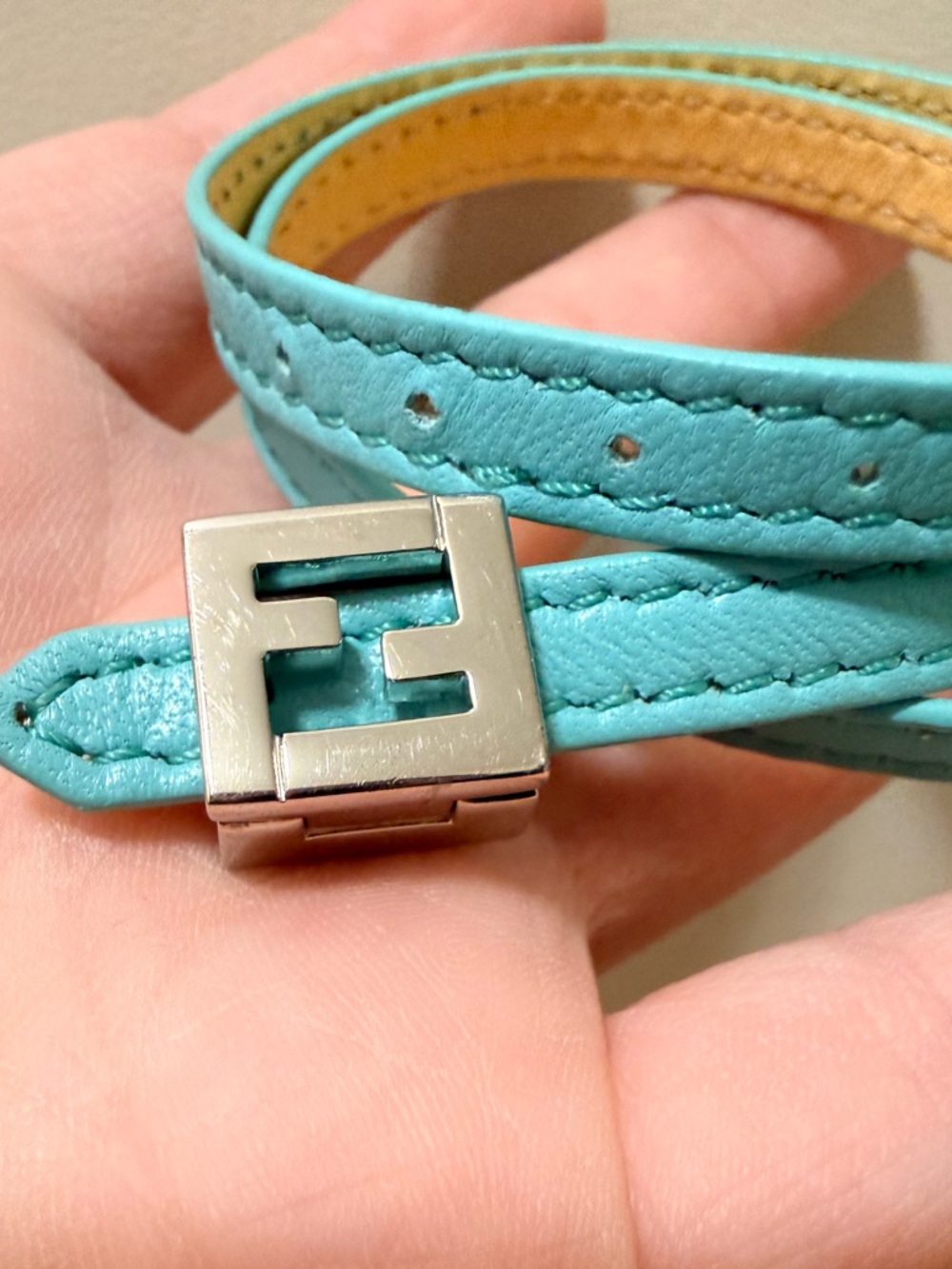 FENDI Tiffany Blue Looping Bracelet w/ Box - Picture 3 of 9